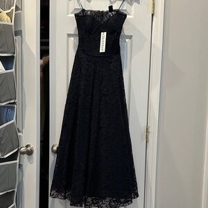 JAYGODFREY Navy Blue Strapless Lace Dress